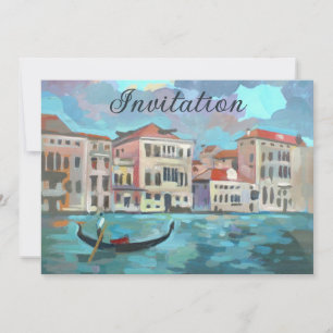 Venedig, Italien - Gondola Boat Traghetto Inbjudningar