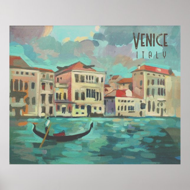 Venedig, Italien - Gondola Boat Traghetto Poster (Framsidan)