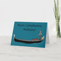 Venedig, Italien Gondola och Gondolier Birthday