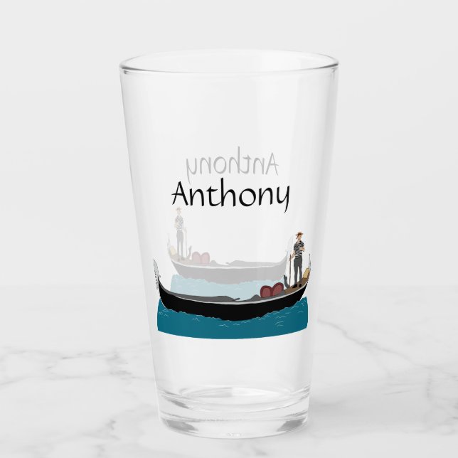 Venedig, Italien Gondola och Gondolier Glaskopp (Framsida)