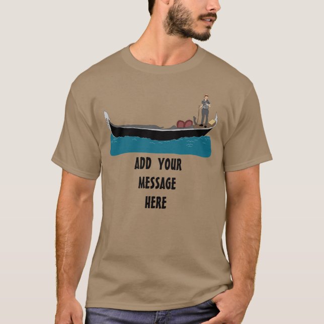 Venedig, Italien Gondola och Gondolier Italienska  T Shirt (Framsida)