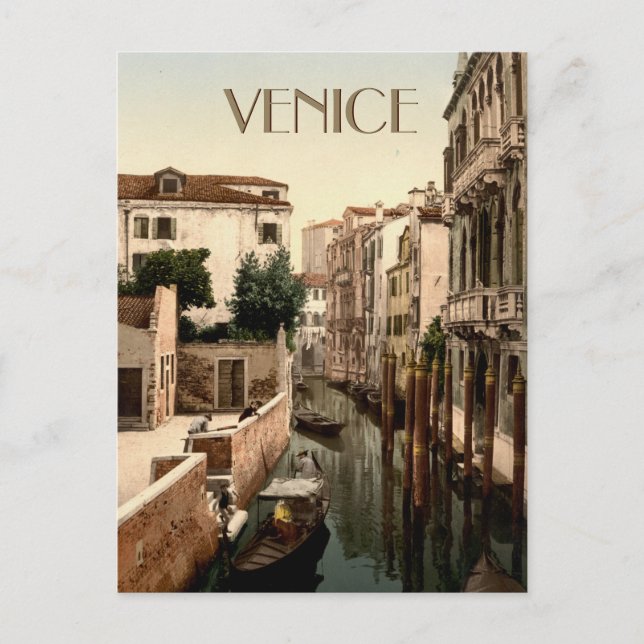 Venedig Italien Gondolas på Kanalen Vykort (Framsida)