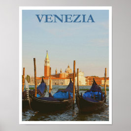 Venedig Italien Gondolas Retro Vintage resor Poster