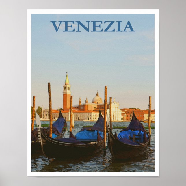 Venedig Italien Gondolas Retro Vintage resor Poster (Framsidan)