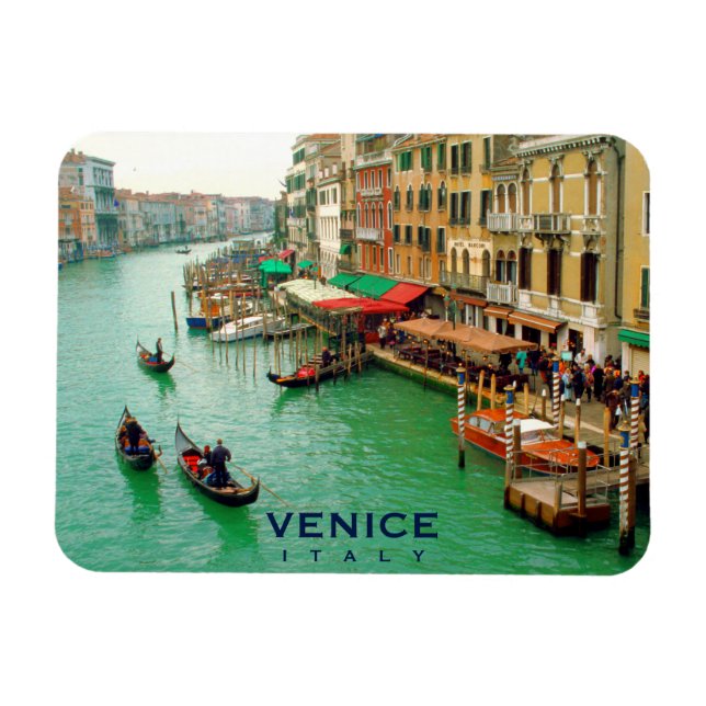 Venedig, Italien - Gondoliers på Grand Canal Magnet (Horisontell)