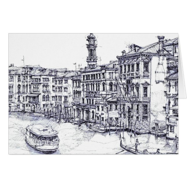Venedig italien, i bläck OBS kort (Framsidan Horizontal)