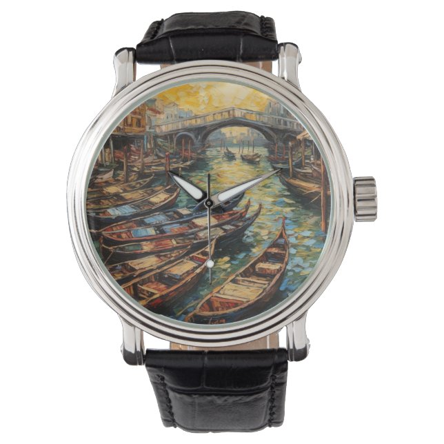 Venedig, Italien, i van Gogh stil Armbandsur (Framsida)