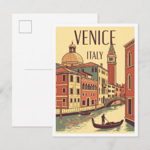 Venedig Italien Illustration Konst vintage Resa Vykort