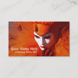 Venedig, Italien (IT) - Orange Carnival Costume Visitkort