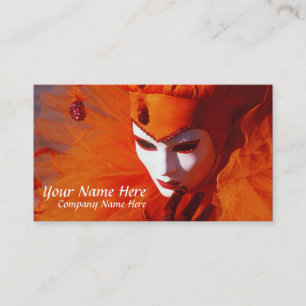 Venedig, Italien (IT) - Orange Carnival Costume Visitkort