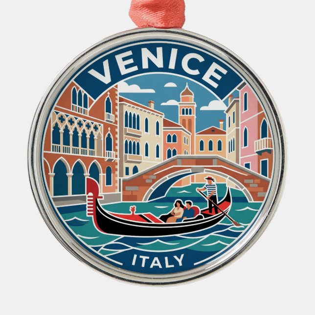 Venedig, Italien Italien Julgransprydnad Metall (Framsidan)