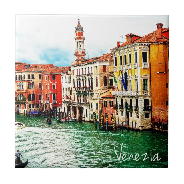 Venedig - italien kakelplatta (Framsidan)