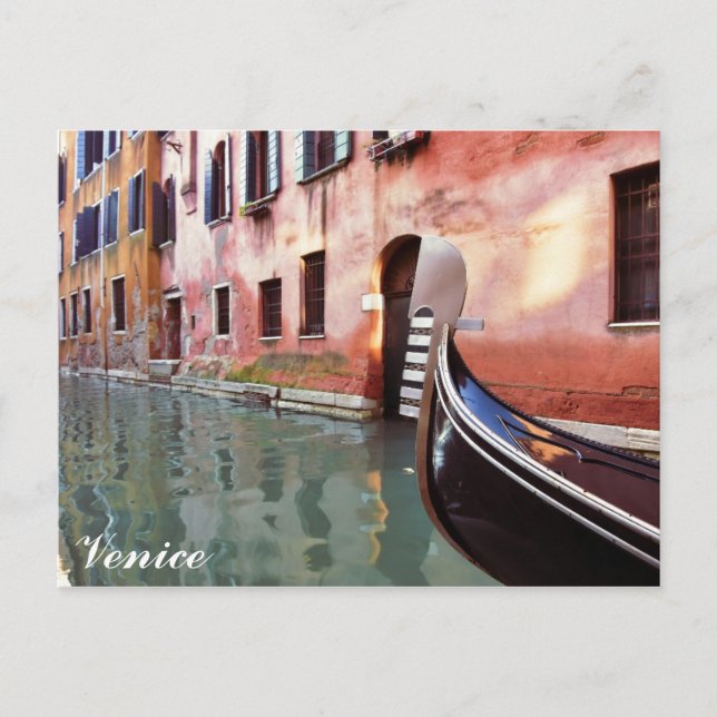 Venedig Italien Kanal Gondol Foto Vykort (Framsida)