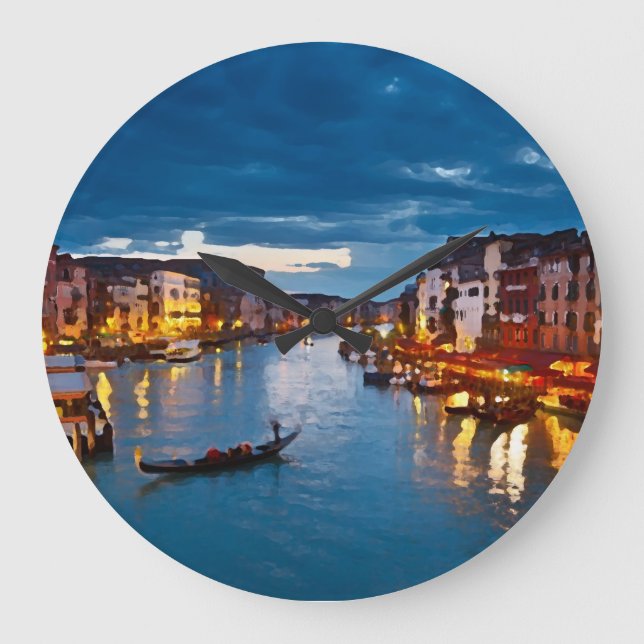 Venedig_Italien_Kanal_telefon Stor Klocka (Framsida)