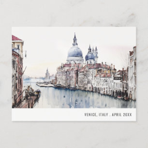 Venedig Italien Kanaler Akvarell Italiensk Resa Vykort