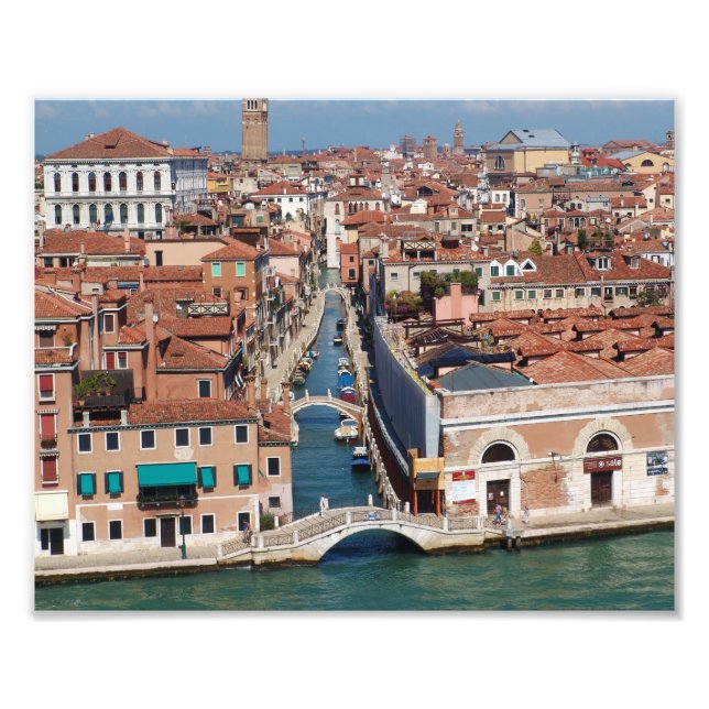 Venedig Italien, Kanaler, Broar, Boats Fototryck (Framsidan)