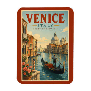 Venedig Italien Kanaler Illustration Resa Konst Re Magnet