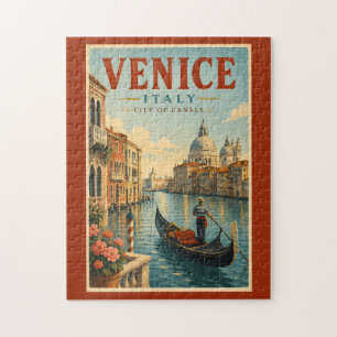 Venedig Italien Kanaler Illustration Resa Konst Re Pussel