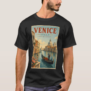 Venedig Italien Kanaler Illustration Resa Konst Re T Shirt