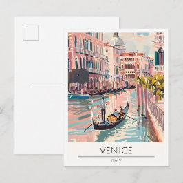 Venedig Italien Konst Illustration Resa Vykort