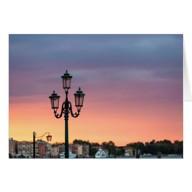 Venedig Italien Lamp-hälsningskort Hälsningskort (Framsidan Horizontal)