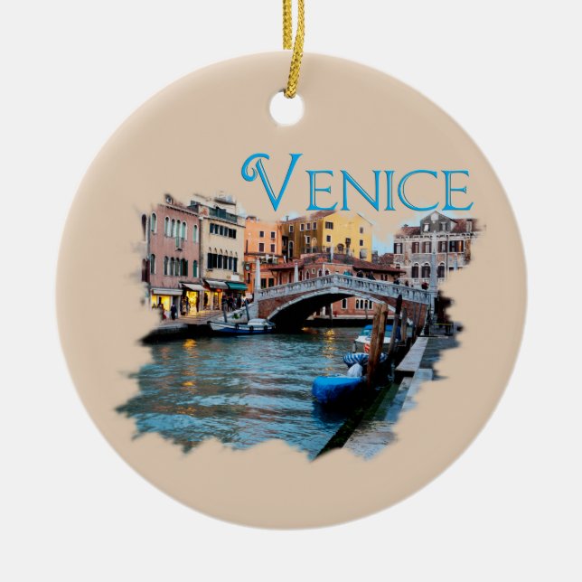 Venedig, Italien: Längs kanalen Julgransprydnad Keramik (Framsidan)
