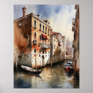 Venedig Italien liggande konstnärlig utskrift Post Poster