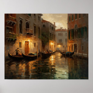 Venedig Italien liggande konstnärlig utskrift Post Poster