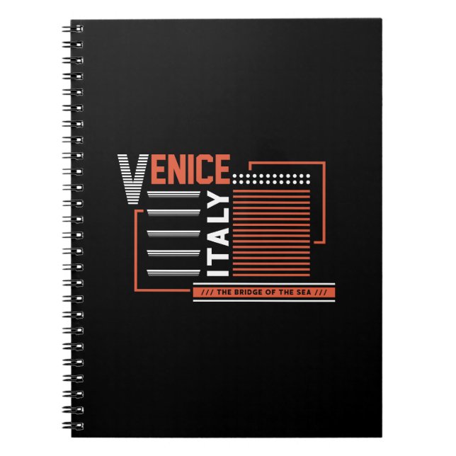 Venedig Italien Modern Geometrisk Typografi Design Anteckningsbok (Framsidan)