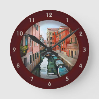 Venedig, Italien - Navigeringskanal Rund Klocka