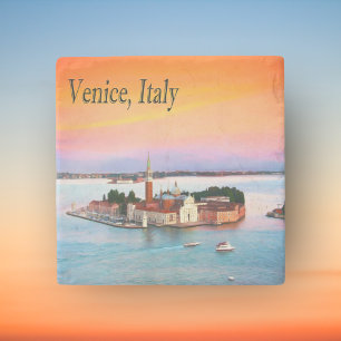 Venedig, Italien Orange solnedgång stencirkelunder Stenunderlägg
