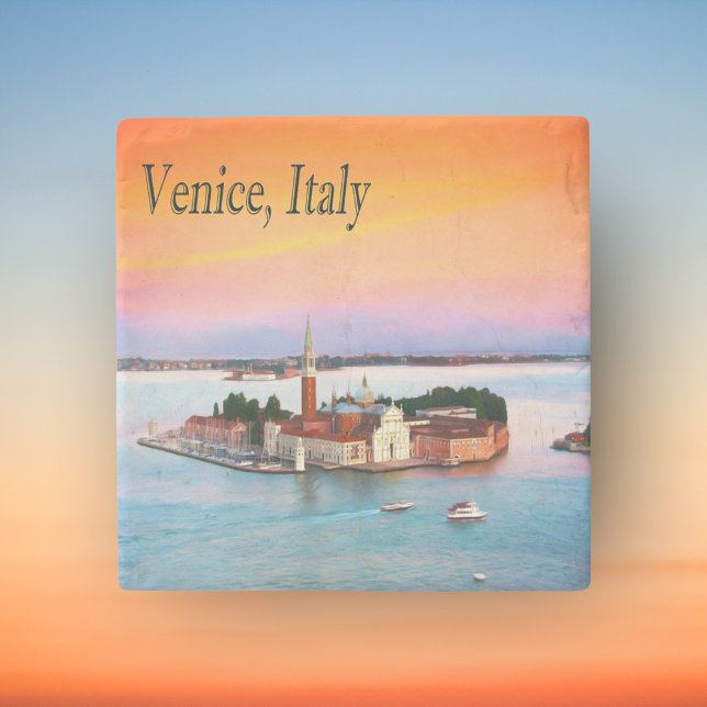 Venedig, Italien Orange Sunset Stone Underlägg (Skapare uppladdad)