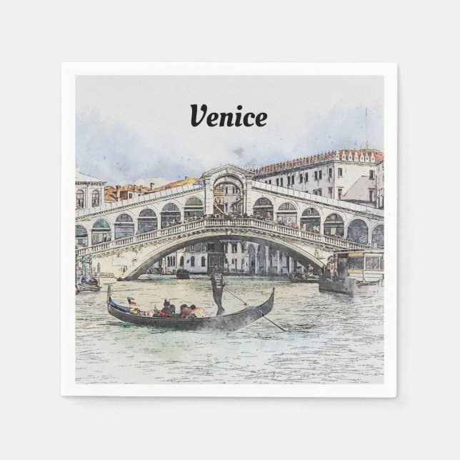 Venedig Italien Party Napkins Pappersservett (Framsidan)