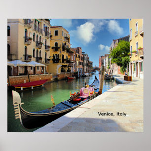 Venedig, Italien, pittoreskt med gondol och kanal, Poster
