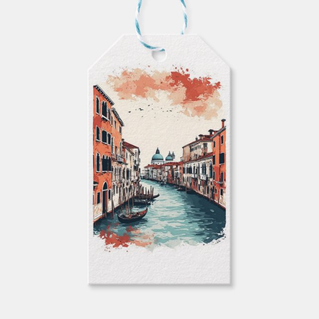 Venedig, Italien  Presentetikett (Framsidan)