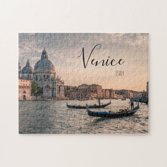 Venedig Italien Pussel Gondol   (Horisontell)