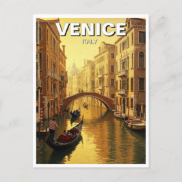 Venedig Italien Resa Souvenir Målning Vykort