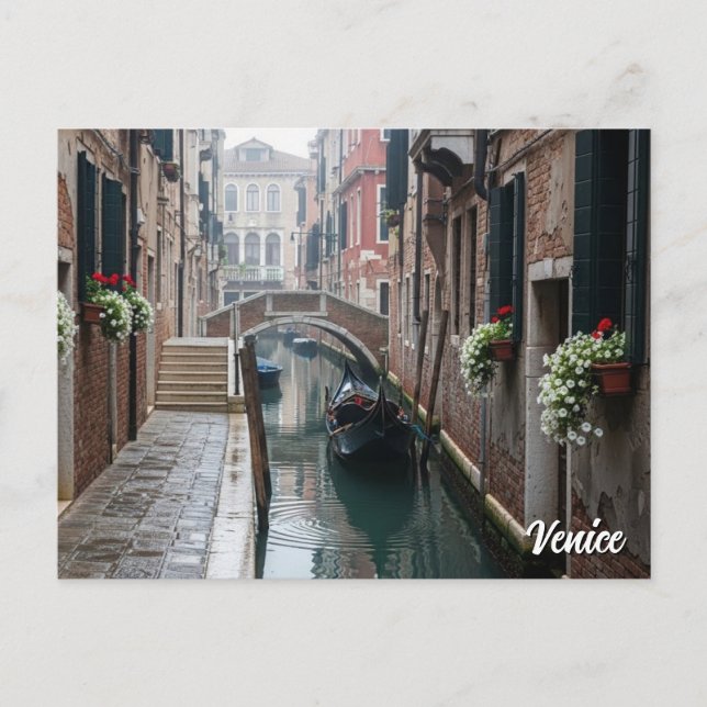 Venedig Italien Resa Vykort (Framsida)