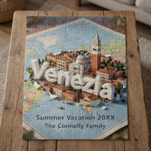 Venedig Italien Reskarta Venezia Familjesemester