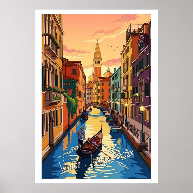 Venedig Italien Retro Resa Poster (Framsidan)