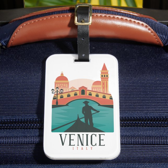 Venedig Italien Retro Vintage resor Gondola Bagagebricka (Framsida Insitu 2)