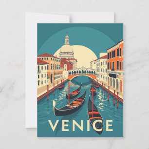 Venedig Italien Rialto-bron Vintage Vykort