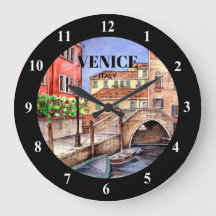 Venedig Italien - Ritstift och Tvätta vattenfärgsf