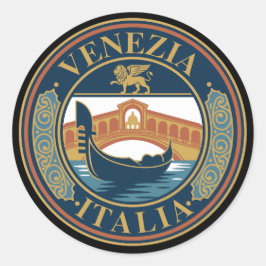 Venedig Italien Runt Klistermärke