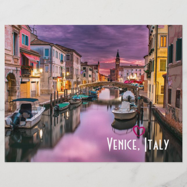 Venedig, Italien Scenia Canal & Venetian Architect Reklamblad (Framsidan)