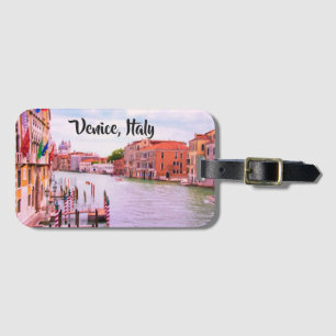 Venedig, Italien Stora Kanalen Bagageetikett Bagagebricka
