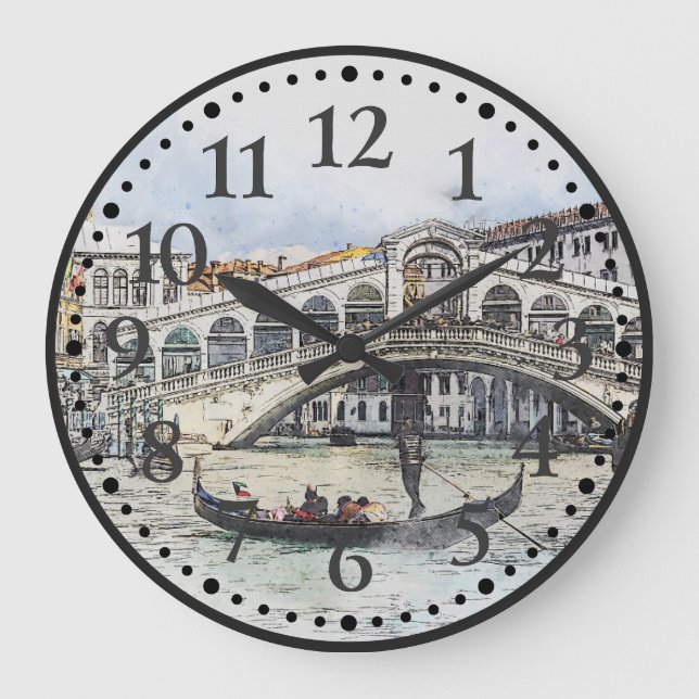 Venedig, Italien, storkanalen, Europa Art Wall Clo Stor Klocka (Framsida)