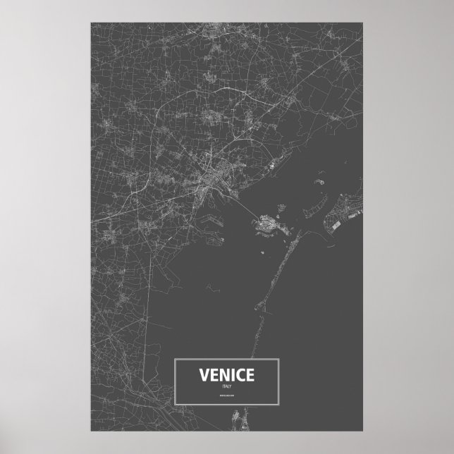 Venedig, Italien (svart) Poster (Framsidan)