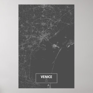Venedig, Italien (svart) Poster
