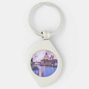 Venedig Italien Swirl Silverfärgad Nyckelring